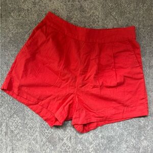 Pact - NWT Canopy Linen Blend Pleated Shorts - Cayenne Red